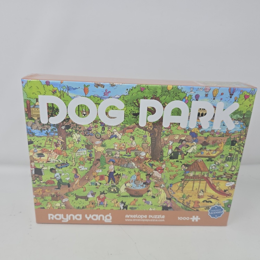 Antelope 1000 Pc Puzzle Adults NYC Dog Park Cartoon Jigsaw Puzzle Rayna Yang NEW